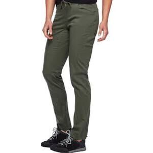 Black Diamond Credo Pants Climbing Cotton Pockets Drawstring Slim Green 8